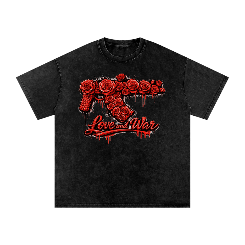 "Draco Love" Snow Washed Oversized Cotton T-Shirt