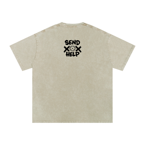 "NWO"  Snow Washed Oversized Cotton T-Shirt