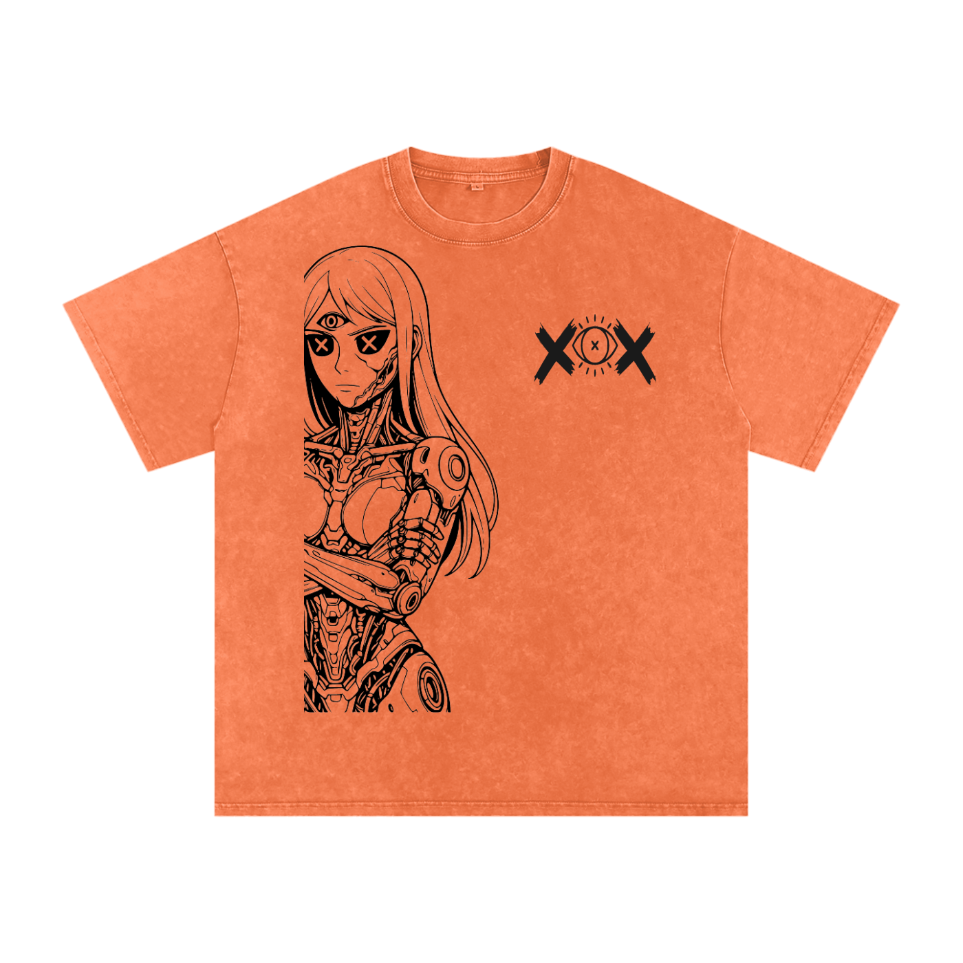 "ErF"  Snow Washed Oversized Cotton T-Shirt