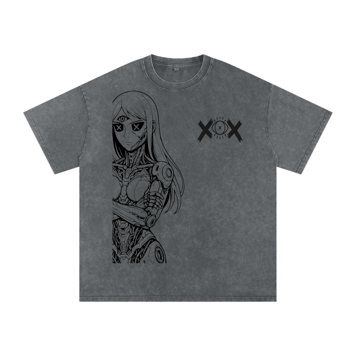 "ErF" Snow Washed Oversized Cotton T-Shirt