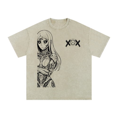 "ErF" Snow Washed Oversized Cotton T-Shirt